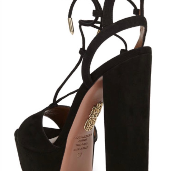 Aquazzura Austin Plateau Suede Platform Sandal, 37 - Picture 4 of 8